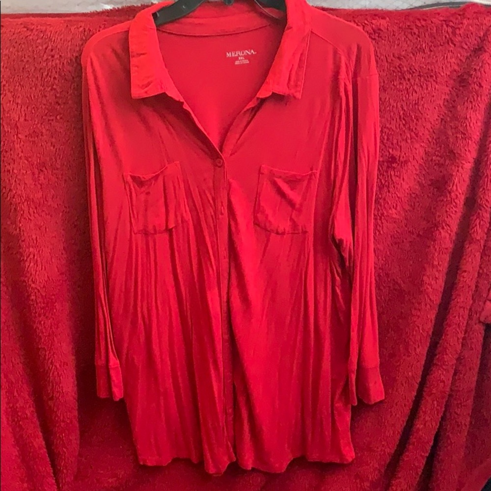 Red dress top